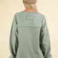 Sage Contrast French Terry Knit Oversized Casual Top