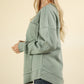 Sage Contrast French Terry Knit Oversized Casual Top