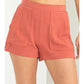 Clay Elastic Waist Shorts