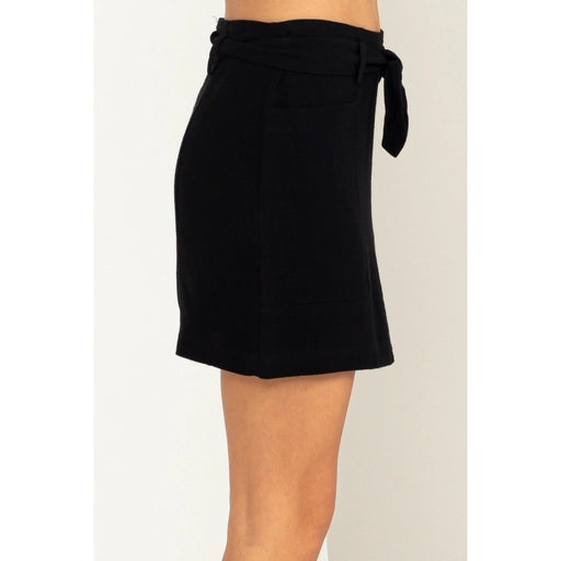 Black Tie Belt Skirt