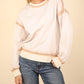 Oversized Contrast Top- Taupe