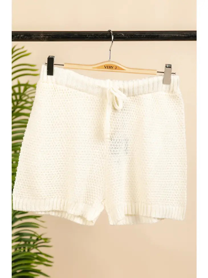 Cream Sweater Shorts