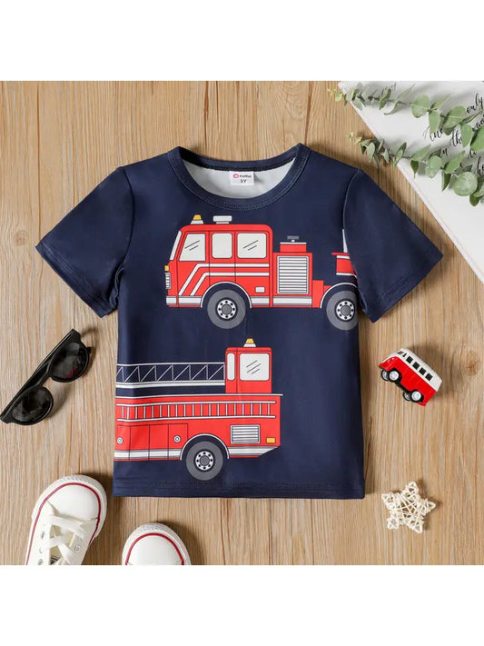 Toddler Boy Vehicle Print Short-Sleeve Tee