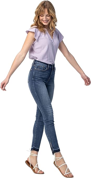 Judy Blue Sharon High Waist Skinnies Hem Split