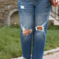 Plus Size Ripped Knee Jeans