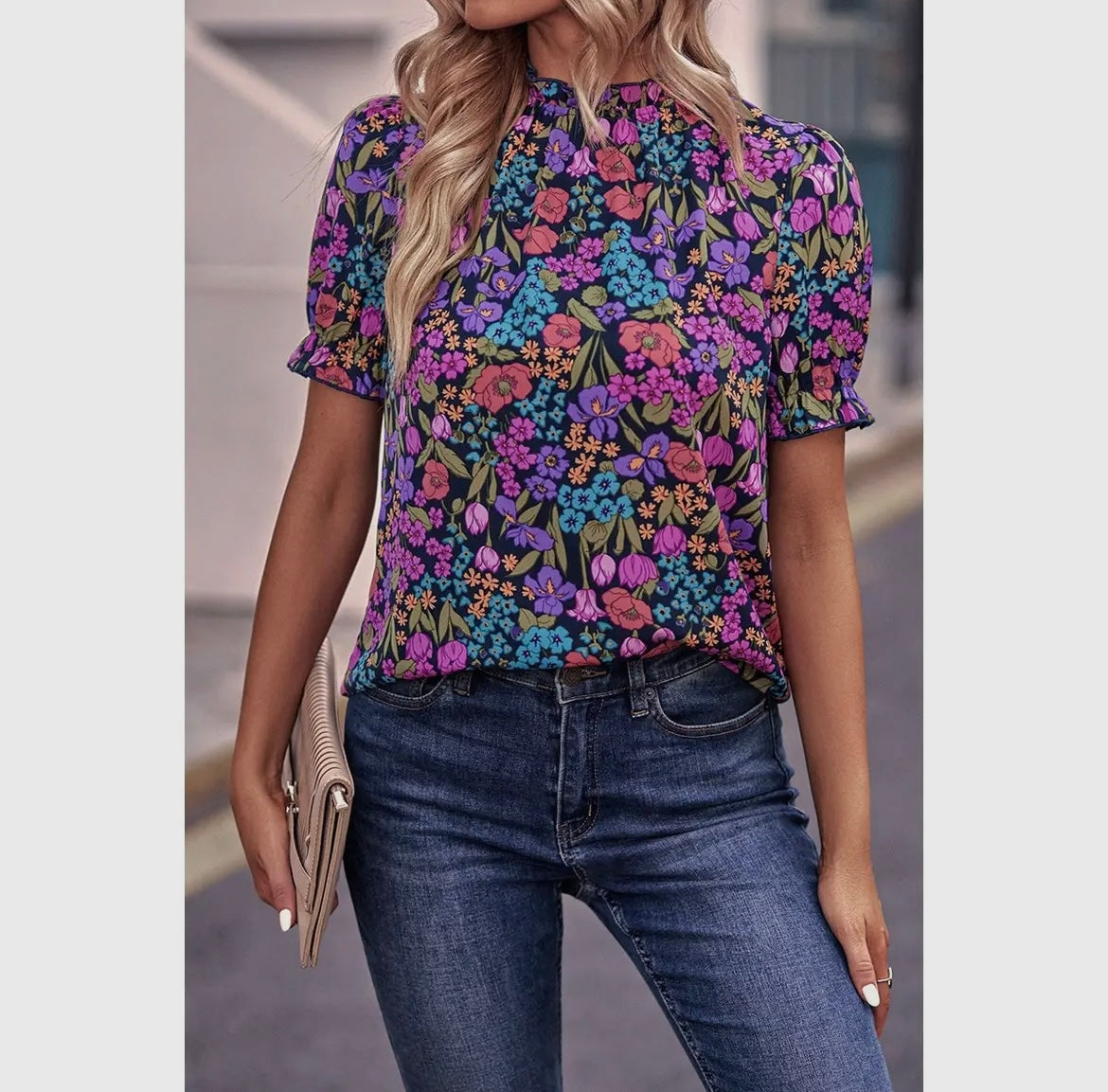 All Over Floral Print Blouse