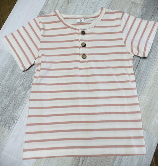 Button Stripe Tee