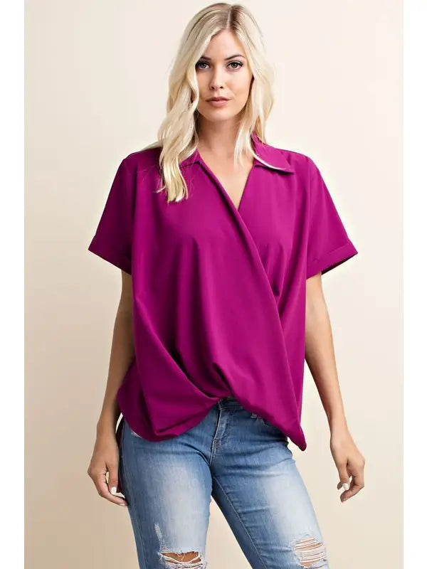 Magenta Woven Blouse