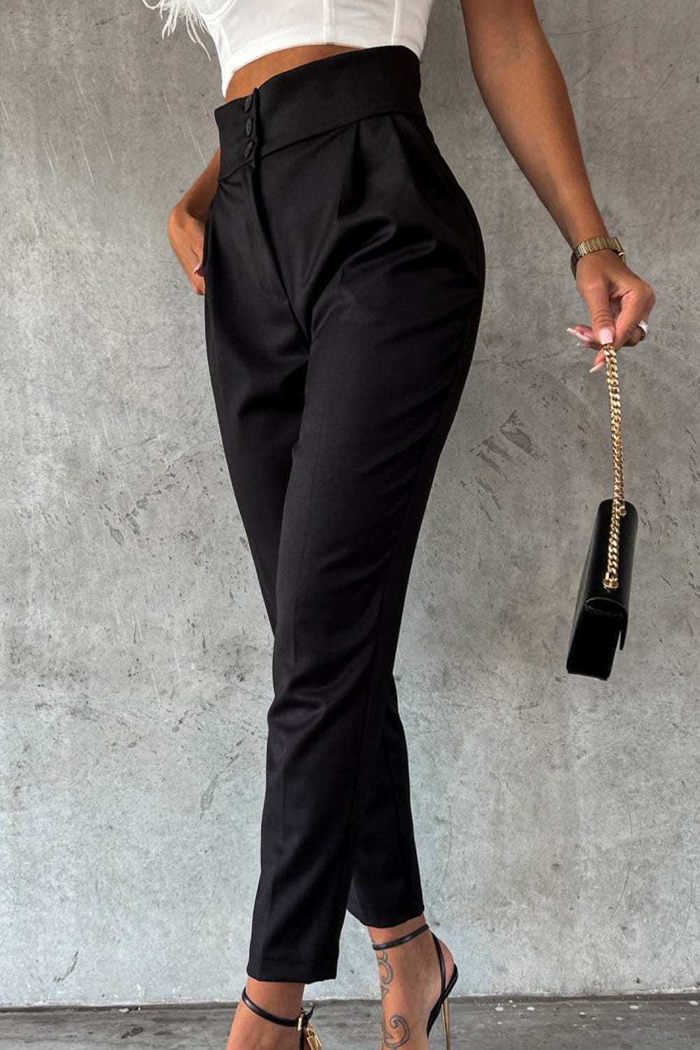 High Waist Tapered Pants