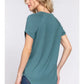 Short Sleeve Round Neck Top with Chest Pocket