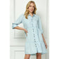 Tencel Collared Button Down Tiered Dress