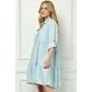 Tencel Collared Button Down Tiered Dress