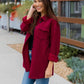 Dark Red Quilted Shacket