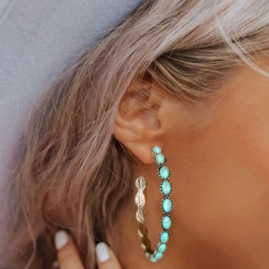 Turquoise Hoops